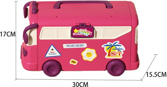 Koala Diary Poppenhuis & Camper Speelset - Uitklapbaar Vakantiehuis Bus met Meubels & Koala Figuur - Mobiel Kinderspeelgoed met Slaapkamer, woonkamer, keuken en toilet - Interactief Rollenspel Speelgoed - Verjaardag Cadeau voor Meisjes 3 Jaar +