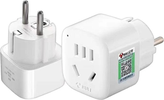Plug Adapter for Chargers - Compact Travel Adapter - Suitable for European Sockets - Universal Use - Heat Resistant and Safe