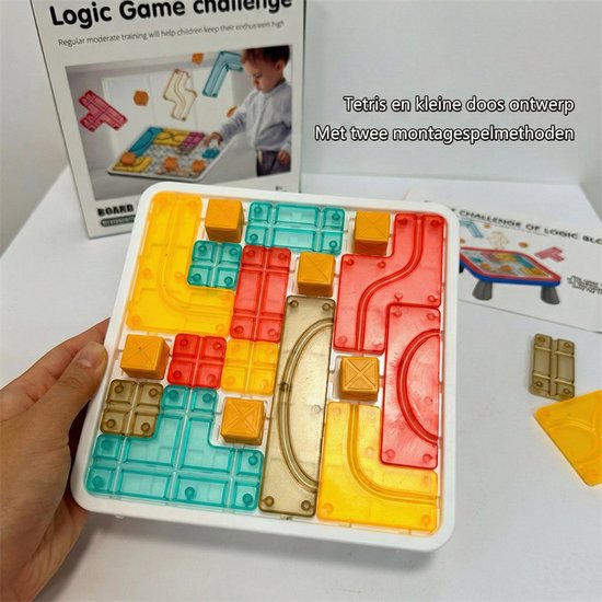 Reisspelletjes Kinderen - Educatief Logisch Denkspel voor Kinderen - Tetris Puzzel & Breinbreker - STEM Speelgoed voor Ruimtelijk Inzicht - Inclusief 14 Blokken & 6 Kubussen - Vakantie Vliegtuig / Auto - IQ Game voor 3, 4, 5, 6, 7, 8, 9+