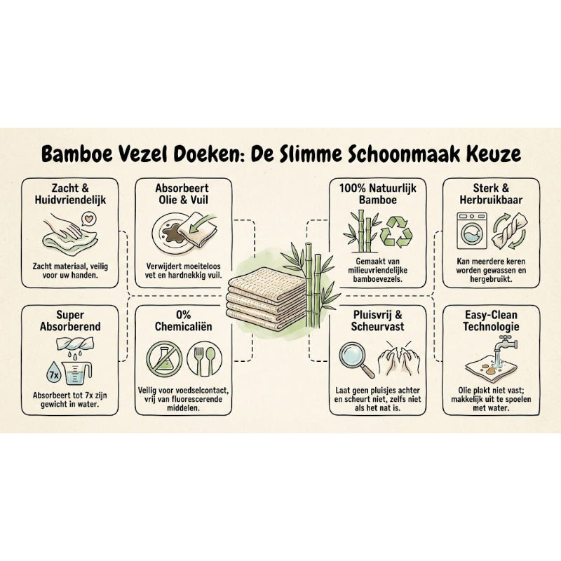 Herbruikbare bamboe keukenrol - 40 herbruikbare vaatdoekjes - Wasbaar keukenpapier - Natuurlijk - Biologisch afbreekbaar - Ultra-absorberend & vetvrij - 28 x 28 cm - Pluisvrij & krasvrij - Multifunctionele wonderdoekjes voor ramen, auto & interieur