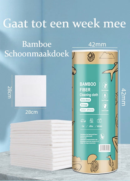 Herbruikbare bamboe keukenrol - 40 herbruikbare vaatdoekjes - Wasbaar keukenpapier - Natuurlijk - Biologisch afbreekbaar - Ultra-absorberend & vetvrij - 28 x 28 cm - Pluisvrij & krasvrij - Multifunctionele wonderdoekjes voor ramen, auto & interieur