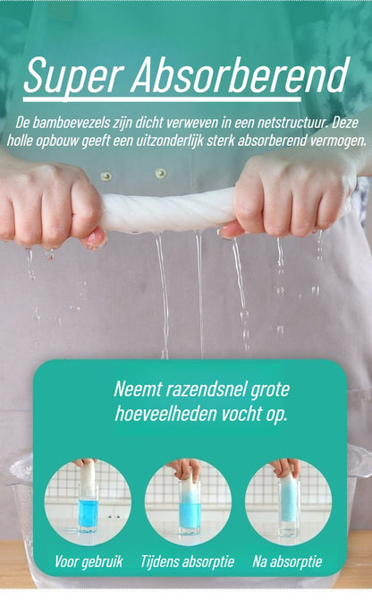 Herbruikbare bamboe keukenrol - 40 herbruikbare vaatdoekjes - Wasbaar keukenpapier - Natuurlijk - Biologisch afbreekbaar - Ultra-absorberend & vetvrij - 28 x 28 cm - Pluisvrij & krasvrij - Multifunctionele wonderdoekjes voor ramen, auto & interieur