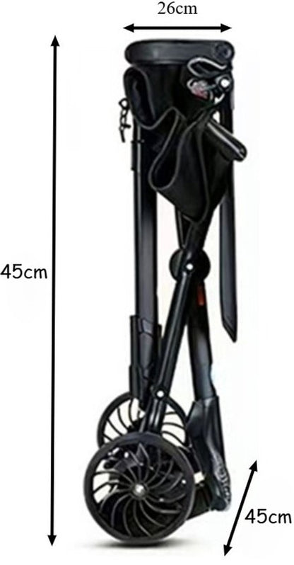 Lichtgewicht Buggy & Reisbuggy - Compact inklapbaar Kinderwagen - Opvouwbaar Wandelwagen - Tot 30kg Draagkracht - Stabiel 4-Wiel Design & Anti-Schok - Ideaal voor Camping & Auto - Oersterk Aluminium Frame - Eenhands Inklapbaar - Zwart