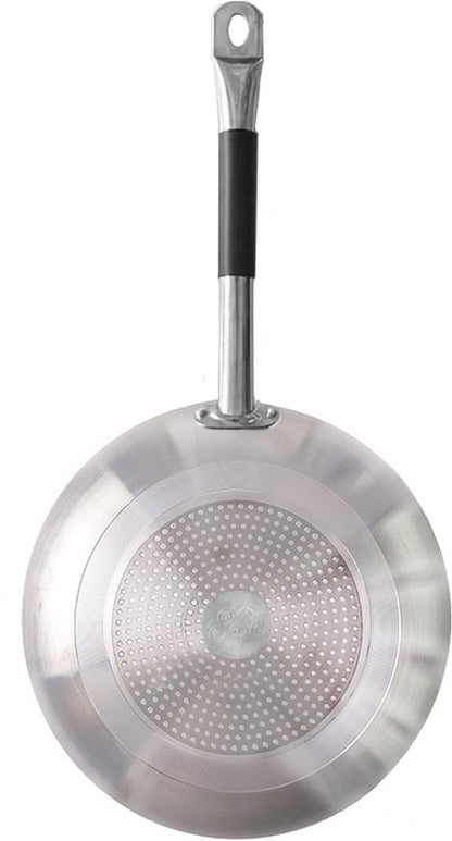 Frying pan Ø 30 cm - Suitable for induction & gas - Luxury aluminum frying pan with Ital Stone non-stick coating & granite look - 100% PFOA, lead & nickel free - Scratch-resistant stone layer with soft-grip steel - Black/Gray 