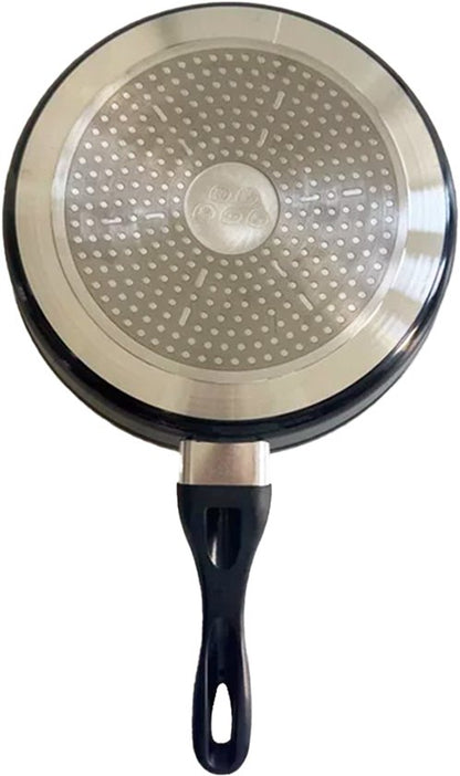 Koekenpan Ø 26 cm - PFAS & PTFE vrij – Robuust Aluminium (Heavy Duty) – Marmerlook – Inductie, Elektrisch, Keramisch & Gas – Diep Model (5 cm) met Hoge Rand – Duurzame Anti-aanbaklaag – Graniet Effect Bakpan – Koudgreep – Universele Inductiepan