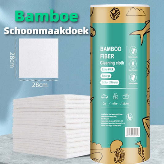 Herbruikbare bamboe keukenrol - 40 herbruikbare vaatdoekjes - Wasbaar keukenpapier - Natuurlijk - Biologisch afbreekbaar - Ultra-absorberend & vetvrij - 28 x 28 cm - Pluisvrij & krasvrij - Multifunctionele wonderdoekjes voor ramen, auto & interieur