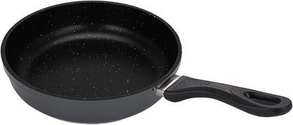 Koekenpan Ø 26 cm - PFAS & PTFE vrij – Robuust Aluminium (Heavy Duty) – Marmerlook – Inductie, Elektrisch, Keramisch & Gas – Diep Model (5 cm) met Hoge Rand – Duurzame Anti-aanbaklaag – Graniet Effect Bakpan – Koudgreep – Universele Inductiepan