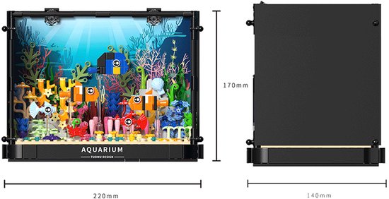 Aquarium Bouwstenenset Met Licht 570 pcs - Eco Aquarium Model Speelgoed - Bouwstenen Speelgoed - Aquarium bouwset - Geschikt voor decoratie en educatie 8+ - Educatief Speelgoed - Creatief Knutselpakket - Verjaardag Cadeau voor Jongens & Meisjes