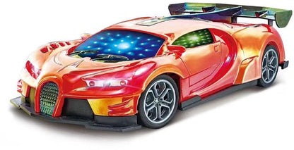 RC Racing Auto - Speelgoed Auto met 3D LED-Verlichting - 1:20 Simulatie - Draadloze Afstandsbediening - Hoge Snelheid - Binnen & Buiten Gebruik - Voor Kinderen - Rood