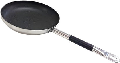 Frying pan Ø 30 cm - Suitable for induction & gas - Luxury aluminum frying pan with Ital Stone non-stick coating & granite look - 100% PFOA, lead & nickel free - Scratch-resistant stone layer with soft-grip steel - Black/Gray 