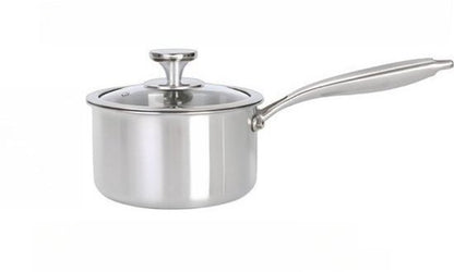 RVS Soeppan met Glazen Deksel - Ø 20 cm - Geschikt voor Inductie, Gas, Elektrisch & Keramisch - 100% PFAS-vrij - Vaatwasserbestendig - Hoogwaardig Roestvrij Staal - Koudgrepen & Sandwichbodem - Snelle Warmteverdeling - voor Soep, Pasta & Groenten