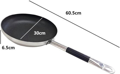 Frying pan Ø 30 cm - Suitable for induction & gas - Luxury aluminum frying pan with Ital Stone non-stick coating & granite look - 100% PFOA, lead & nickel free - Scratch-resistant stone layer with soft-grip steel - Black/Gray 