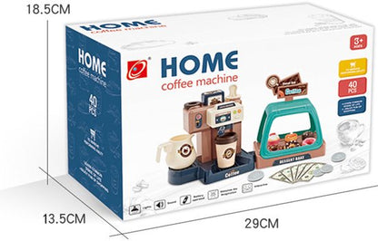 Speelset voor kinderen, 41pcs +, Koffiezetapparaat, Leren en Serveren Koffiemachine, Winkeltje Speelgeld met Licht & Geluid - Educatief Rollenspel - Interactief speelgoed - Keuken & Restaurant Verjaardag Cadeau voor Jongens & Meisjes 3 Jaar