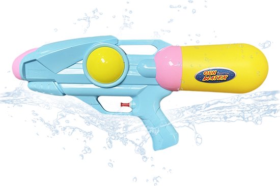 Waterpistool 33cm L - Water Pistool Extra Groot Reservoir - Lichtgewicht 100g - 4 Kleuren - ABS Waterspeelgoed voor Kinderen 3+ - Speelgoed Kinderen - Buitenspeelgoed - Tweekleurig Blauw en Geel