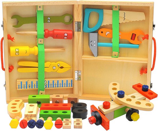 Wooden Tool Box Toy - Educational & Durable for Ages 3+ 