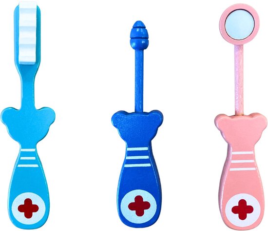 Dokter Speelgoedset 21-delig voor Peuters – Houten Dokterssetje met Stethoscoop, Spuit en Thermometer – Educatief Rollenspel Speelgoed