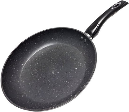 Koekenpan Ø 28 cm - PFAS & PTFE vrij – Robuust Aluminium (Heavy Duty) – Marmerlook – Inductie, Elektrisch, Keramisch & Gas – Diep Model (5.5 cm) met Hoge Rand – Duurzame Anti-aanbaklaag – Graniet Effect Bakpan – Koudgreep – Universele Inductiepan