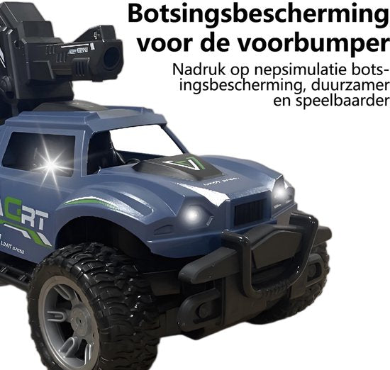 All-Terrain RC Monster Truck - Binnen & Buiten Speelgoedauto - Uitgerust met Waterpistool - Anti-Slip Banden - Voor Jongens & Meisjes - Blauw