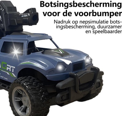 All-Terrain RC Monster Truck - Binnen & Buiten Speelgoedauto - Uitgerust met Waterpistool - Anti-Slip Banden - Voor Jongens & Meisjes - Blauw