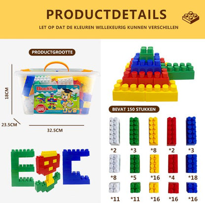 Montessori Construction Toys – 150-Piece Building Set – Plastic Building Blocks – Educational & Creative Toys – For Children 