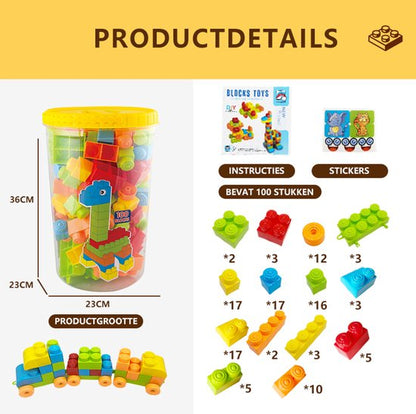 Plastic Montessori Toys - Construction Toys - 100 pcs 