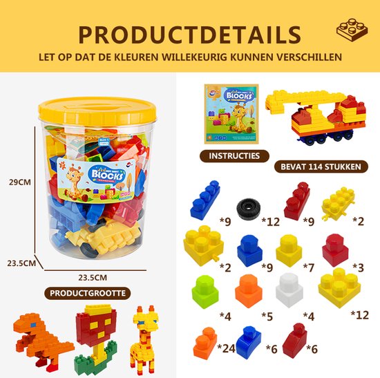 Building Sets Plastic - Montessori Toys - Construction Toys - 114 pcs 