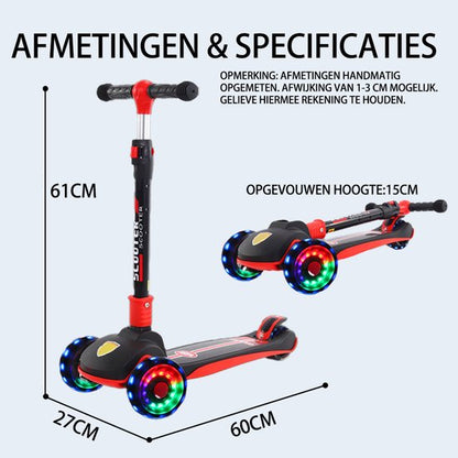 QGT Kinderstep - 3 LED wielen - Verstelbaar - Voor jongen en meisje - 2-9 jaar