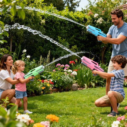 Waterpistool 54cm XL - 1200ml Grote Tank & 8m Schietbereik - Water Pistool- Watergeweer - Super Soaker - Duurzaam Waterspeelgoed voor Strand & Tuin - Buitenspeelgoed voor Kinderen & Volwassenen - 54×22×7cm - Groen, Grijs