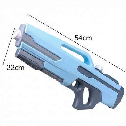 54cm Super Waterpistool - 1200ml Grote Tank, 8m Schietbereik - Waterpistool - Watergeweer - Super Soaker - Duurzaam Waterspeelgoed, Geschikt voor Strand en Tuin - Buitenspeelgoed voor Kinderen en Volwassenen - 54x22x7cm - Blauw, Grijs