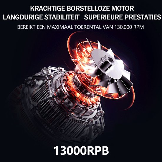 Turbo Jet Fan - Elektrische Air Duster & Blaasapparaat - 130.000 RPM - Draadloos - Mini Blower voor Auto Drogen, PC Reiniging, BBQ & Sneeuw - Vervangt Perslucht Spuitbussen - Auto detailer - Oplaadbaar - Zwart