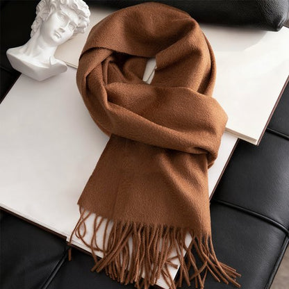 100% Cashmere Sjaal Dames - Zachte Kasjmier Wintersjaal in Chique Geschenkverpakking - Premium Kwaliteit met Waterrimpel Glans - Warm & Stijlvol - Verjaardag Cadeau voor Vrouwen - Cacaobruin