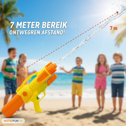 Waterpistool 51cm XL - 7m Bereik - 1100ml - Water Pistool- Watergeweer - Super Soaker - Waterspeelgoed - Buitenspeelgoed voor Kinderen & Volwassenen - 51×22×10cm - Geel