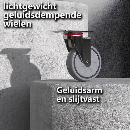 Plateauwagen 300kg - Opvouwbaar - Steekwagens & Transportwagen - 90x60cm - Heavy Duty Platformwagen Staal - Magazijnwagen met Anti-slip & Duwstang - Trolley voor Verhuizing, Garage, Bagage & Pakketten - Handwagen met 12cm Wielen