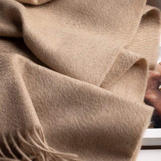 100% Cashmere Sjaal Dames - Zachte Kasjmier Wintersjaal in Chique Geschenkverpakking - Premium Kwaliteit met Waterrimpel Glans - Warm & Stijlvol - Verjaardag Cadeau voor Vrouwen - Melkwit