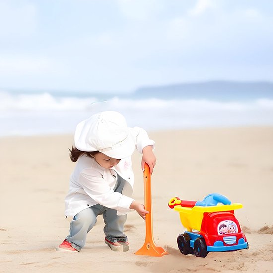 Sand Toy Truck Set - 7-Piece - Beach Toys with Car, Watering Can, Sand Molds & Shovel - Sturdy Sandbox Toys for Kids - Complete Beach Set - Sandbox Toys - Sandboxes - Outdoor Toys - Toys - Multi-color 