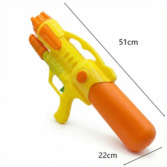 Waterpistool 51cm XL - 7m Bereik - 1100ml - Water Pistool- Watergeweer - Super Soaker - Waterspeelgoed - Buitenspeelgoed voor Kinderen & Volwassenen - 51×22×10cm - Geel