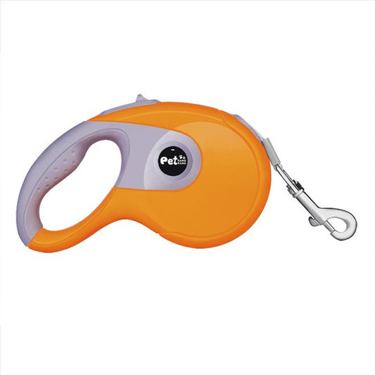 Uitschuifbare Hondenriem 5M (Tot 40KG) - Hondenlijn uittrekbaar - Automatische hondenriem - Rollijn - Anti-klit - Ergonomisch Handvat met Remsysteem - RVS Sluiting - Quick Lock Functie - oranje