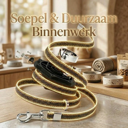Uitschuifbare Hondenriem 5M (Tot 40KG) - Hondenlijn uittrekbaar - Automatische hondenriem - Rollijn - Anti-klit - Ergonomisch Handvat met Remsysteem - RVS Sluiting - Quick Lock Functie - wit