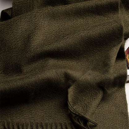 100% Cashmere Sjaal Dames - Zachte Kasjmier Wintersjaal in Chique Geschenkverpakking - Premium Kwaliteit met Waterrimpel Glans - Warm & Stijlvol - Verjaardag Cadeau voor Vrouwen - olijfgroen