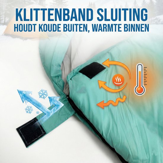 Lichtgewicht Slaapzak 1kg voor Kinderen - Compacte Envelop Slaapzak met Capuchon - 170x70 cm - Waterafstotend 380T Nylon - 4 Seizoenen - Machine Wasbaar - Ideaal voor Kamperen, Logeren & Wandelen - 2×Wegs Rits Inclusief Compressiezak - Muntgroen