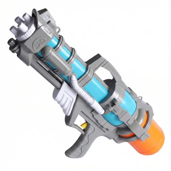 Waterpistool 62cm XL - 1300ml Grote Tank & 7m Schietbereik - Water Pistool- Watergeweer - Super Soaker - Duurzaam Waterspeelgoed voor Strand & Tuin - Buitenspeelgoed voor Kinderen & Volwassenen - 62*26*14cm - Blauw, Grijs