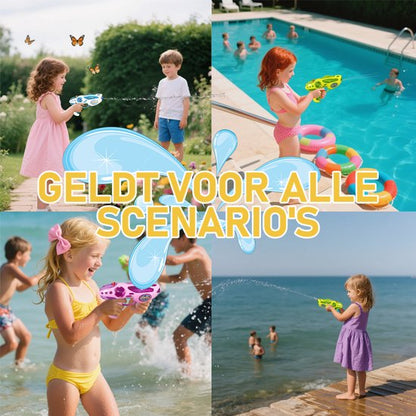 Waterpistool 23cm S - 4m Bereik - 500ml - Water Pistool- Watergeweer klein- Super Soaker - Waterspeelgoed - Buitenspeelgoed voor Kinderen & Volwassenen - 23*14*4cm - Blauw