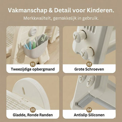 Kindertafel Met 1 Stoel + 2 Bakjes + 209 Grote Bouwstenen- 2-in-1 Bouwtafel & Leertafel - Speeltafel Geschikt voor Lego® & Duplo® blokken - Blokken Tafel Kinderen - Legotafel- zandtafel - watertafel - Ideaal Cadeau voor Verjaardagen, Wit