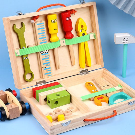 Houten gereedschapskist speelgoed - Educatief & duurzaam voor 3+ jaar