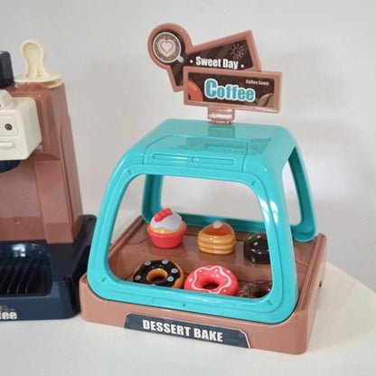 Speelset voor kinderen, 41pcs +, Koffiezetapparaat, Leren en Serveren Koffiemachine, Winkeltje Speelgeld met Licht & Geluid - Educatief Rollenspel - Interactief speelgoed - Keuken & Restaurant Verjaardag Cadeau voor Jongens & Meisjes 3 Jaar