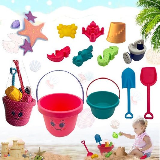 Zandspeelgoed Set 11-delig - Complete Strandspeelgoed Set met Emmer, Schepje, Gieter & Zandvormpjes - Strand/Zandbak Speelgoed voor Kinderen - Duurzaam Plastic Zandset - Stevig Materiaal - Roze