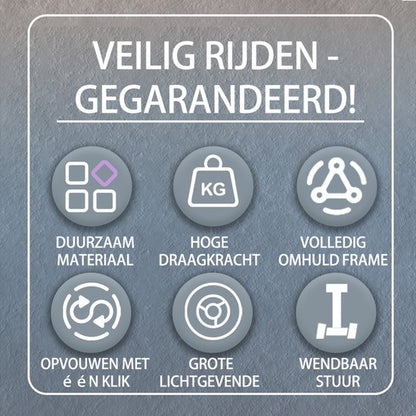 QGT Kinderstep - 3 LED wielen - Verstelbaar - Voor jongen en meisje - 2-9 jaar
