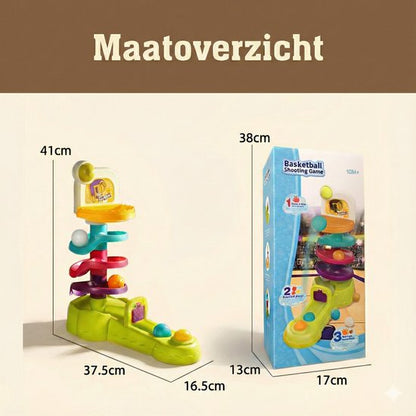 Interactieve Ballenbaan & Spiraaltoren - 3-in-1 Speelgoed met Lanceerder - Stapelen, Schieten & Rollen - Traint Oog-Handcoördinatie - Educatief Cadeau voor Peuters - Montessori speelgoed - Educatief Speelgoed - Speelgoed fijne motoriek - 18 maand+