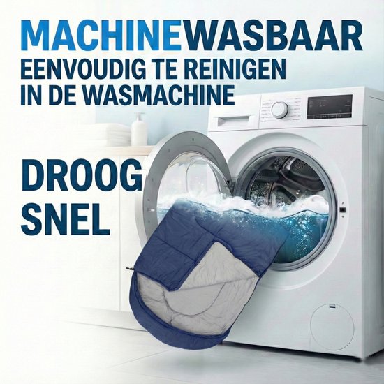 Lichtgewicht Slaapzak 1.5kg voor Volwassenen - Compacte Envelop Slaapzak met Capuchon - 220x75 cm - Waterafstotend 380T Nylon - 4 Seizoenen - Machine Wasbaar - Ideaal voor Kamperen, Logeren & Wandelen - 2×Wegs Rits Inclusief Compressiezak - Blauw