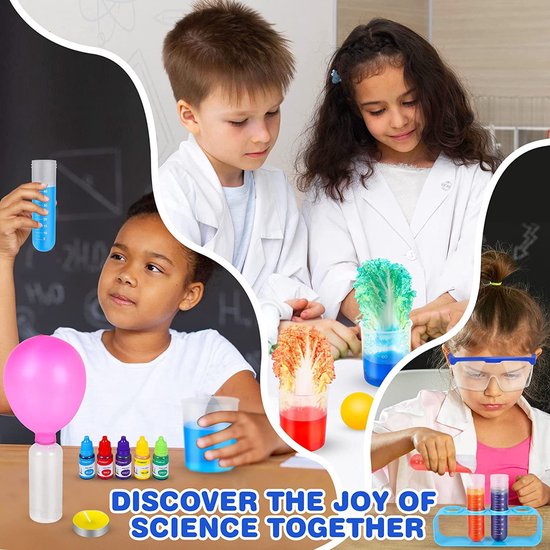 STEM Kit - Grote Experimenteerdoos voor Kinderen - Science Lab met 70 Proefjes - Scheikunde, Natuurkunde & Vulkaan Maken - Experimenteerdoos - Educatief Speelgoed - Educatief STEAM Speelgoed - Inclusief Bril & Handleiding 3+
